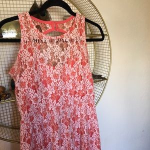 SOLD Cynthia Rowley Coral Lace Cocktail Dress